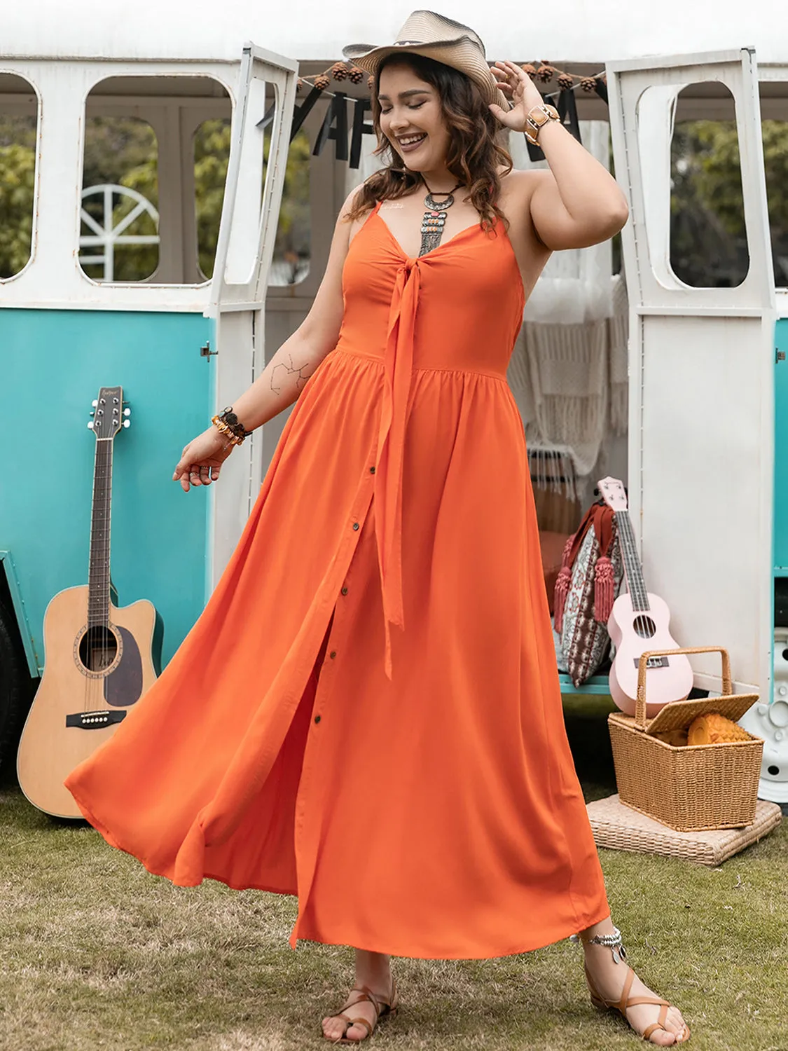Plus Size Halter Neck Midi Dress sold by Charming Charlie product image thumbnail 3