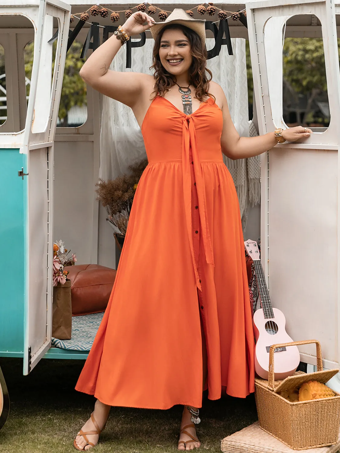 Plus Size Halter Neck Midi Dress sold by Charming Charlie product image thumbnail 4