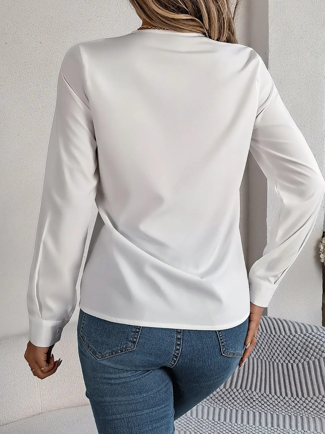 V-Neck Long Sleeve Blouse sold by Charming Charlie product image thumbnail 2