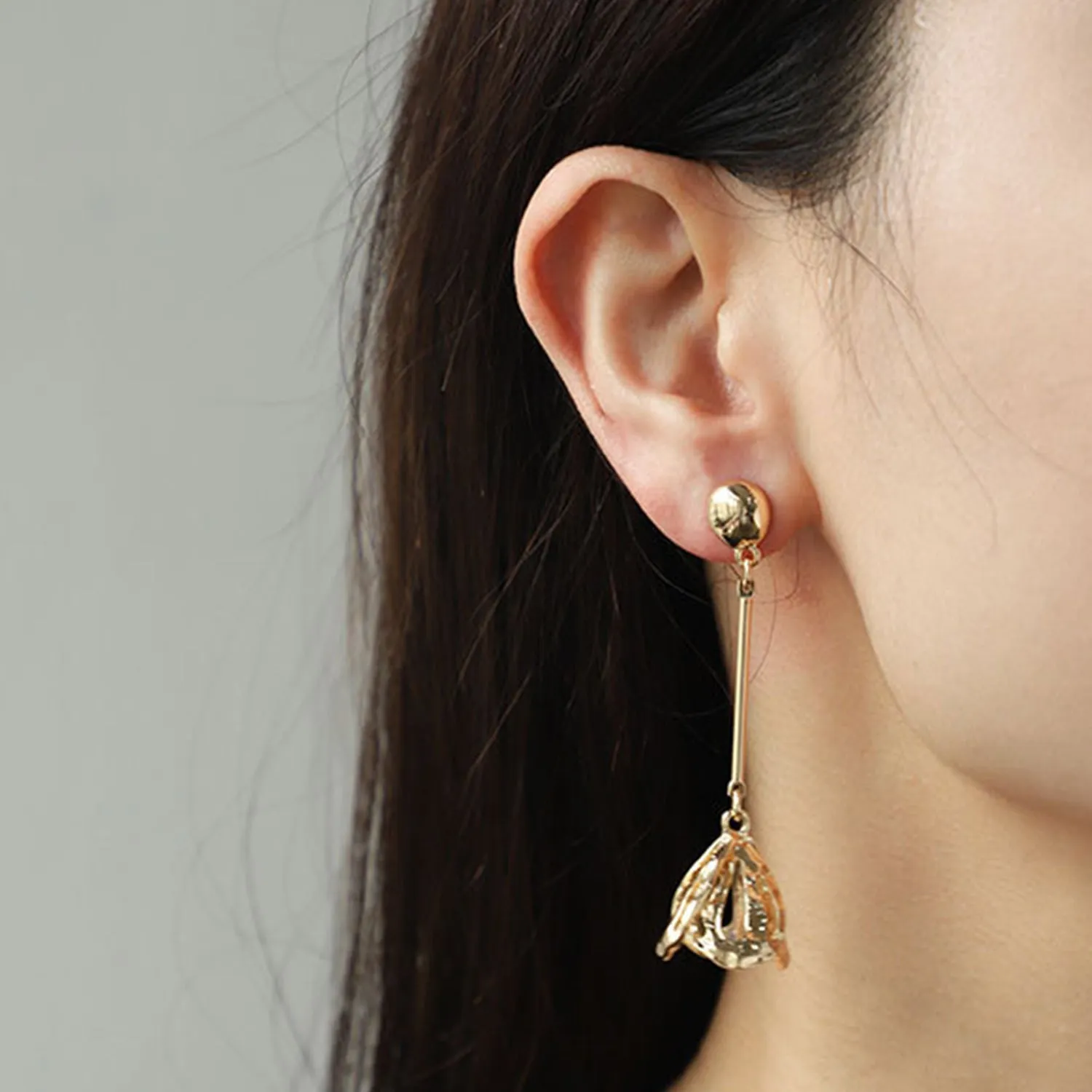 Gold-Plated Flower Dangle Earrings sold by Charming Charlie product image thumbnail 3