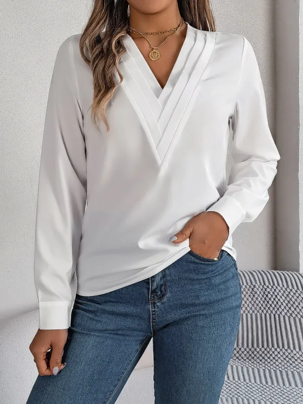 V-Neck Long Sleeve Blouse sold by Charming Charlie