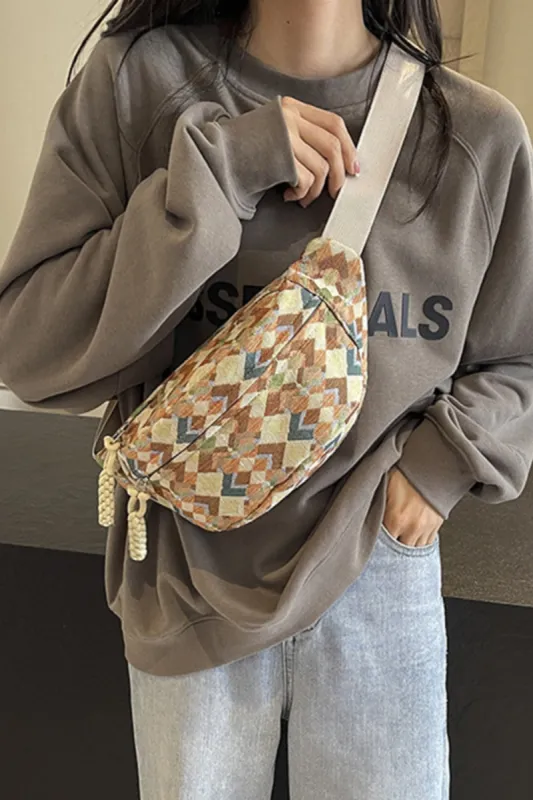 Adjustable Strap Canvas Sling Bag sold by Charming Charlie