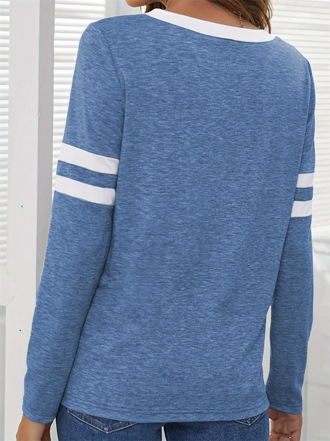 Heathered V-Neck Long Sleeve T-Shirt sold by Charming Charlie product image thumbnail 2