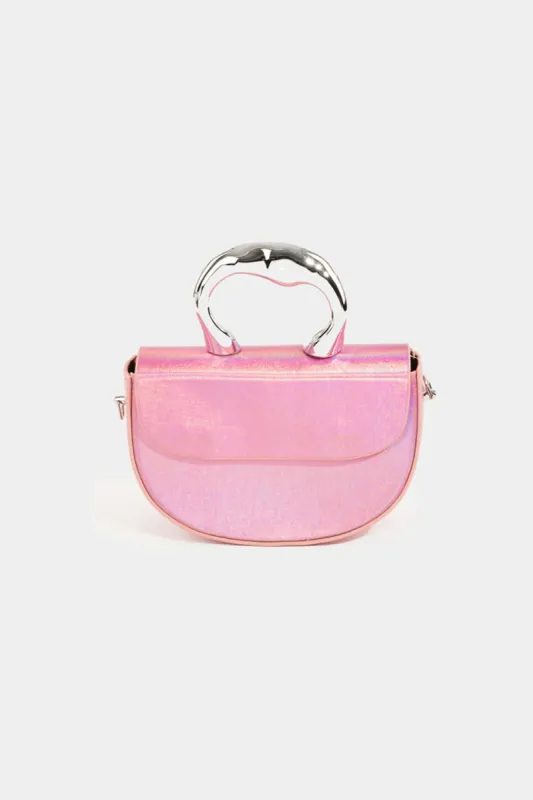 Fame Glossy Semi Circle Top Handle Bag sold by Charming Charlie