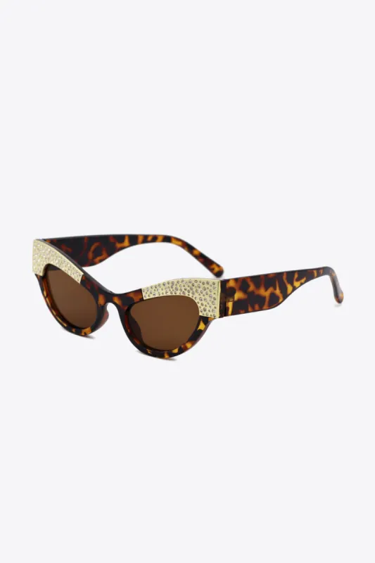 UV400 Rhinestone Trim Cat-Eye Sunglasses sold by Charming Charlie