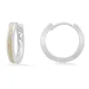 Sterling Silver Opal Hoop Earrings sold by Charming Charlie