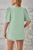 Swiss Dot Round Neck Short Sleeve Blouse sold by Charming Charlie