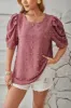 Swiss Dot Round Neck Short Sleeve Blouse sold by Charming Charlie