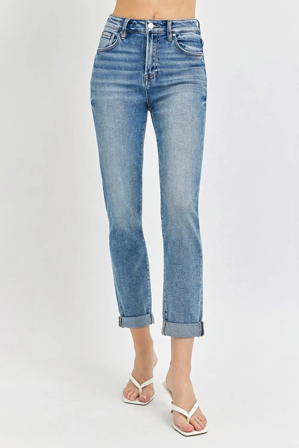 Risen Full Size High Rise Cropped Roll Up Jeans sold by Charming Charlie product image thumbnail 5