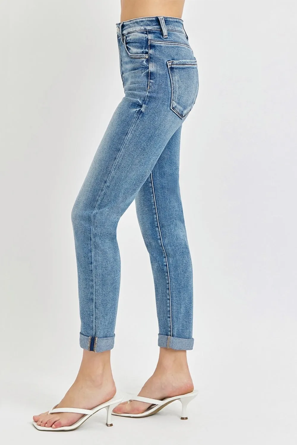 Risen Full Size High Rise Cropped Roll Up Jeans sold by Charming Charlie product image thumbnail 3