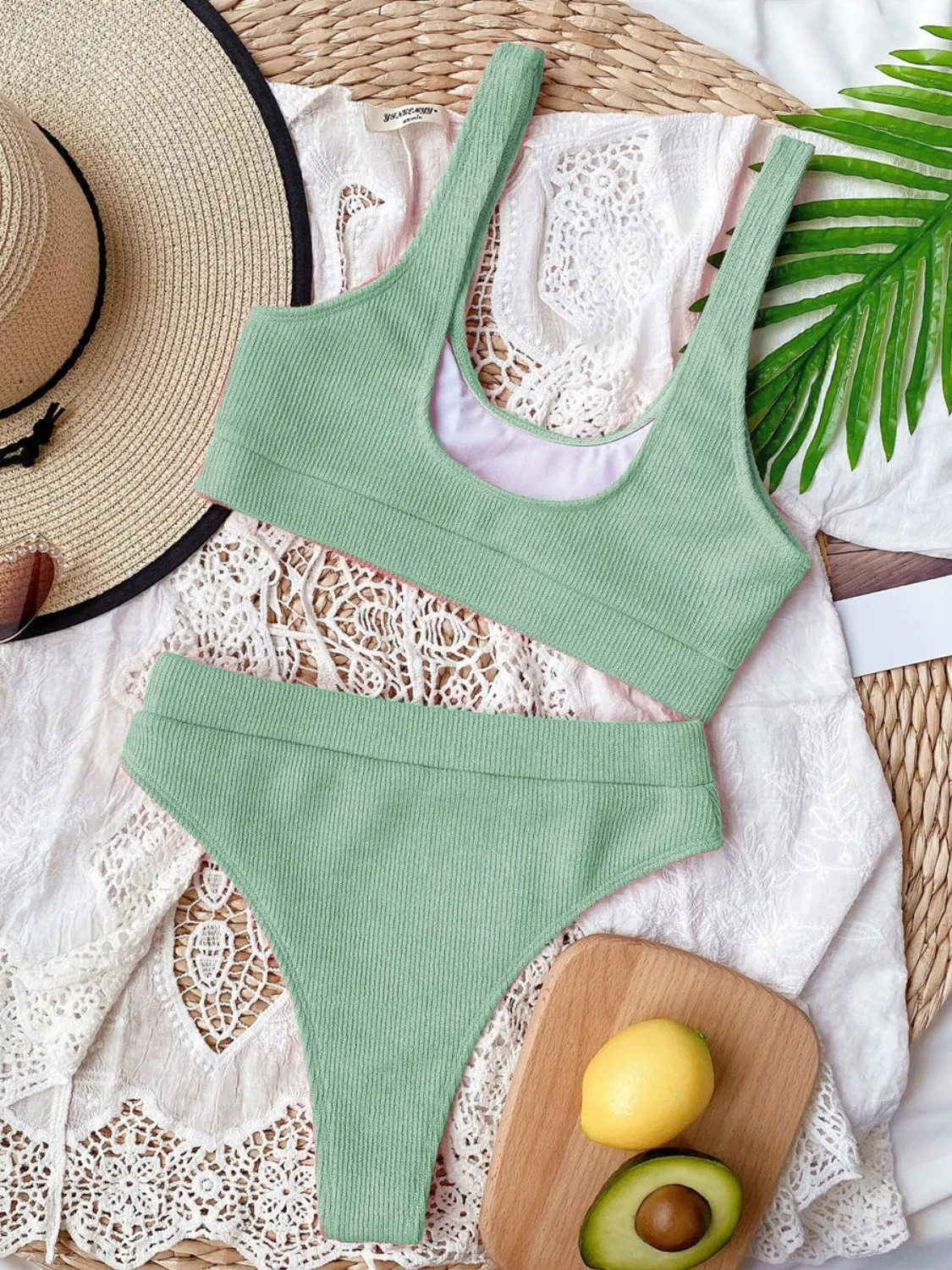 Scoop Neck Wide Strap Two-Piece Swim Set sold by Charming Charlie product image thumbnail 2