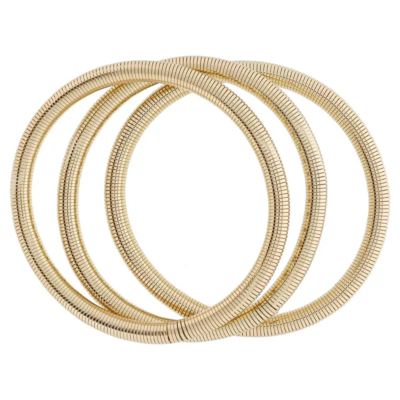 Set of 3, Gold Stretchy Bangles Bracelet, 8" Around sold by Charming Charlie