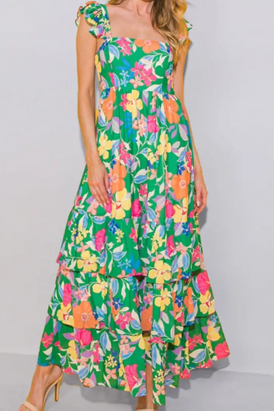 Tiered Ruffled Printed Sleeveless Dress sold by Charming Charlie