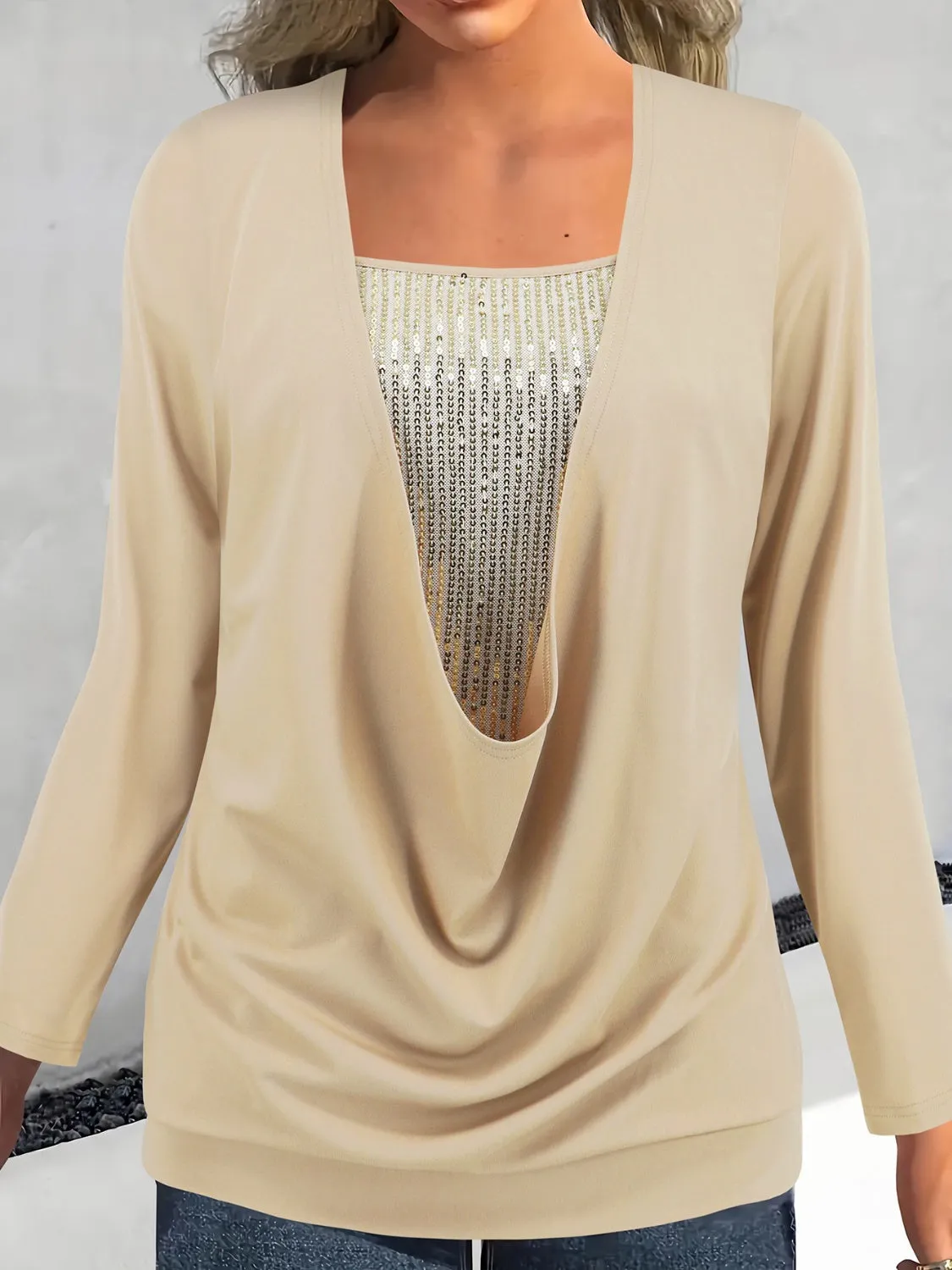 Sequin Long Sleeve Top sold by Charming Charlie
