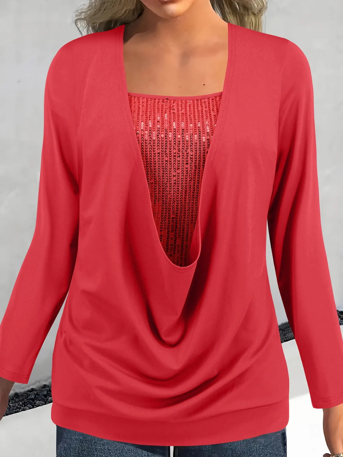 Sequin Long Sleeve Top sold by Charming Charlie product image thumbnail 5