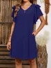 V-Neck Flutter Sleeve Mini Dress sold by Charming Charlie