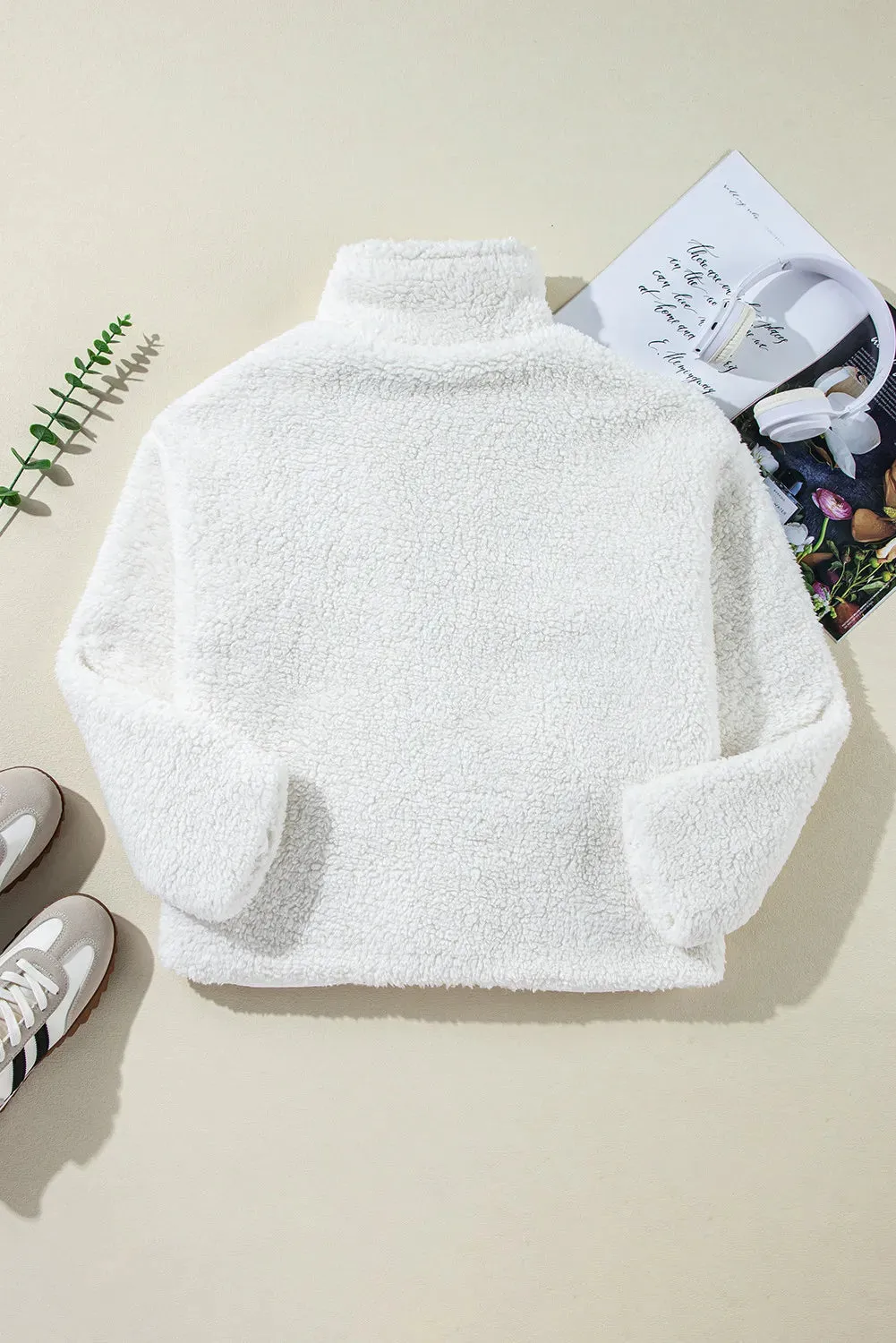 Fuzzy One Button Long Sleeve Jacket sold by Charming Charlie product image thumbnail 3