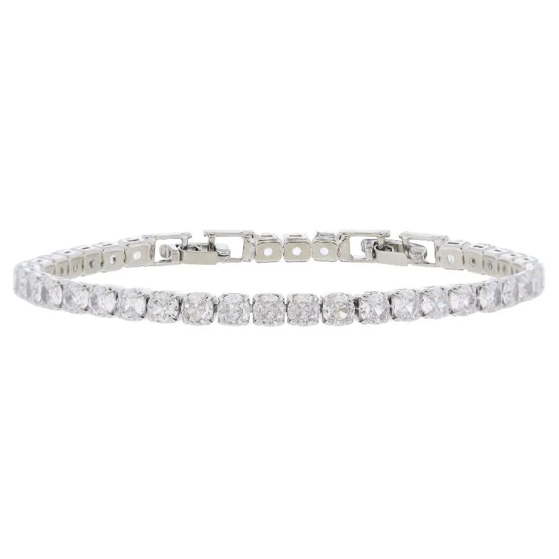 18K White Gold Plated Cubic Zirconia Crystal Tennis Bracelet Bracelet, 7" Around sold by Charming Charlie