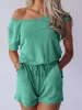 Single Shoulder Short Sleeve Romper sold by Charming Charlie