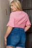 Plus Size V-Neck Half Sleeve Blouse sold by Charming Charlie