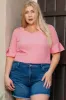 Plus Size V-Neck Half Sleeve Blouse sold by Charming Charlie