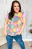Feeling Playful Fuchsia Floral Textured Ruffle Sleeve Top sold by Charming Charlie