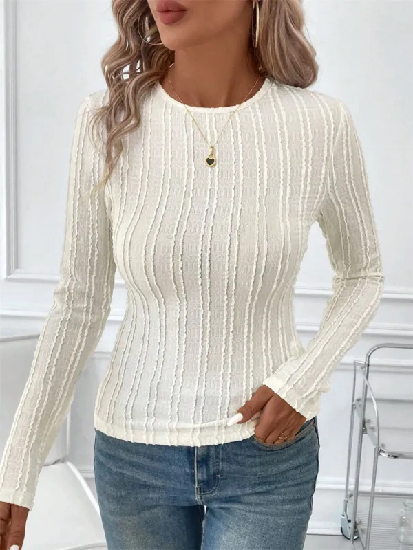 Round Neck Long Sleeve Top sold by Charming Charlie