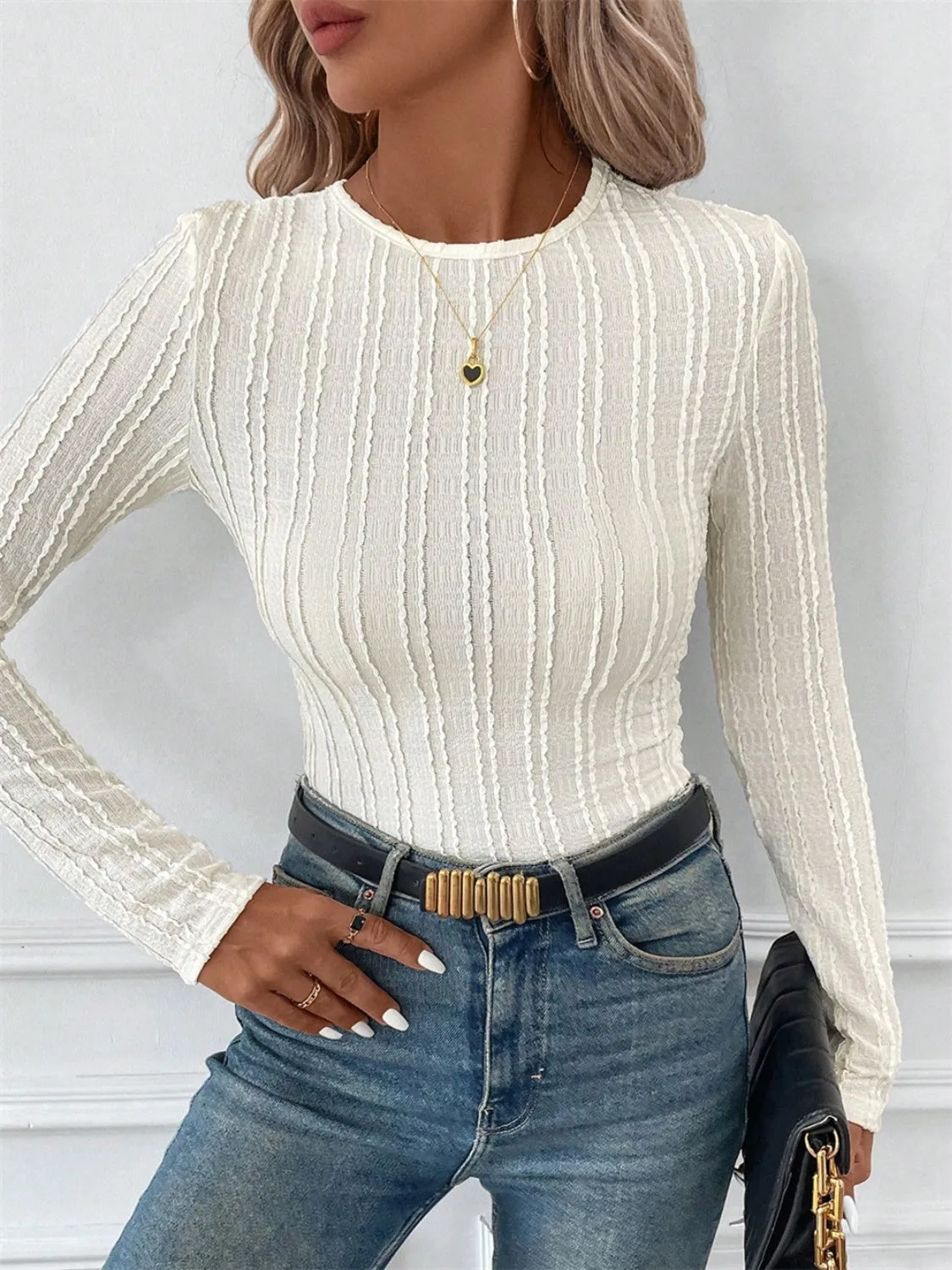 Round Neck Long Sleeve Top sold by Charming Charlie product image thumbnail 5