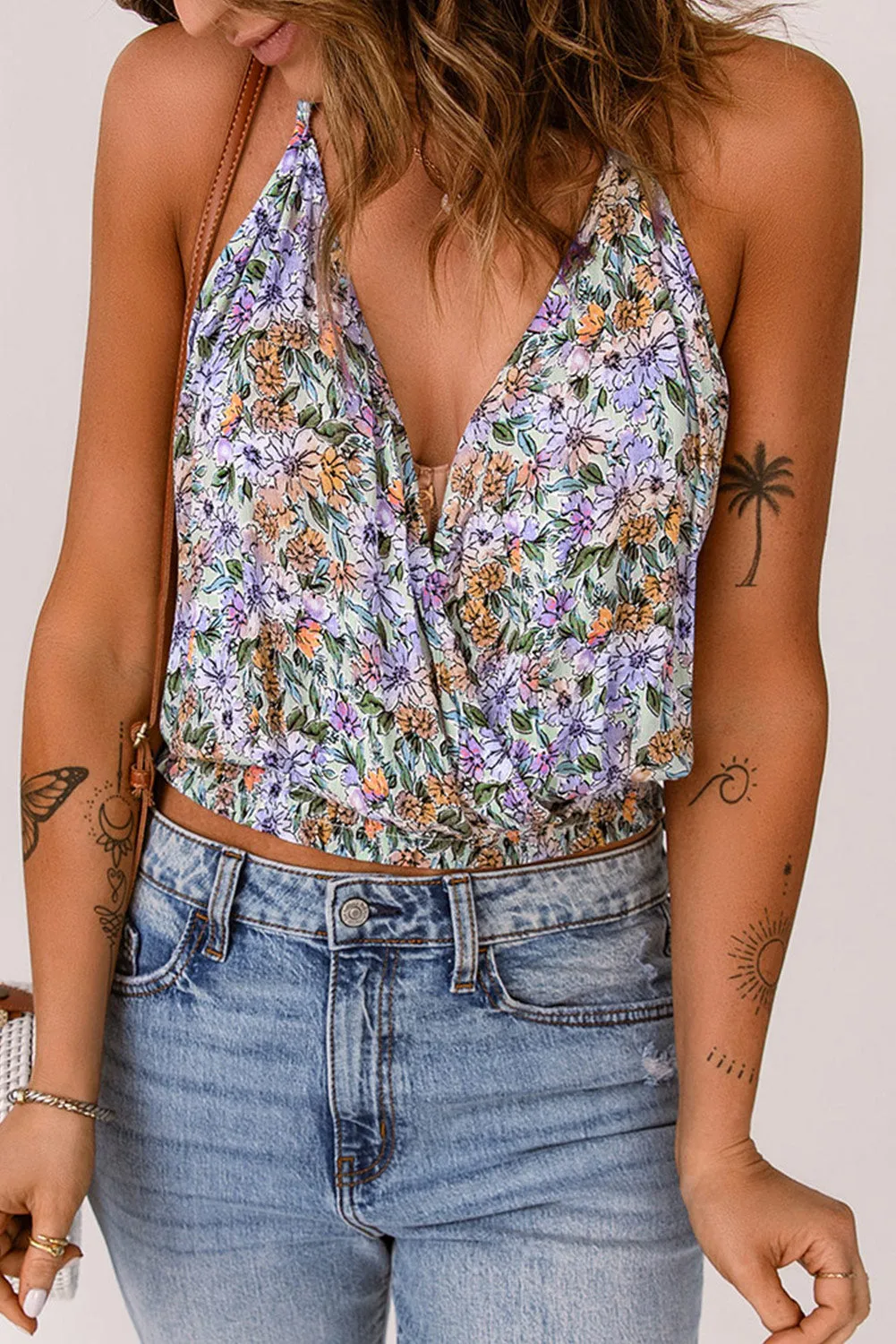 Floral Elastic Waist Cropped Cami sold by Charming Charlie product image thumbnail 4