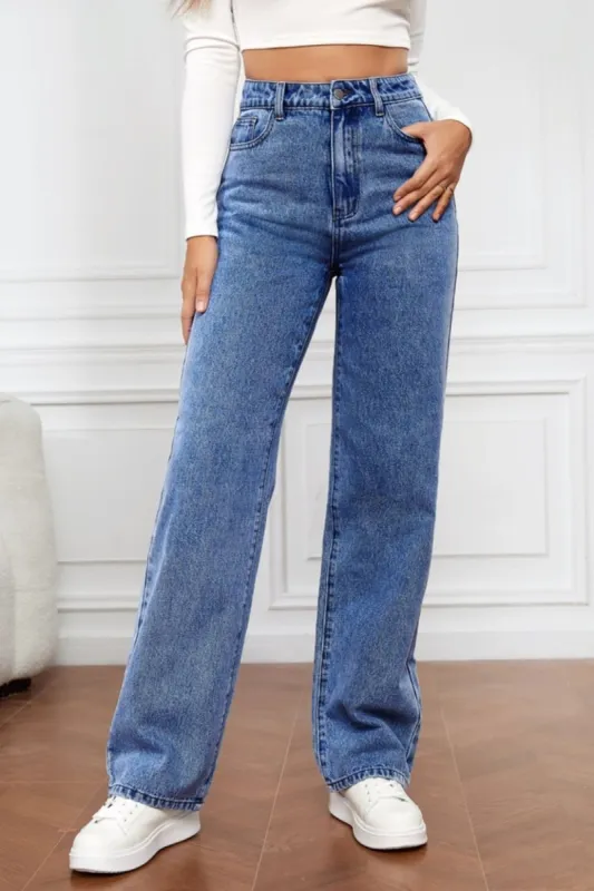 High Waist Straight Jeans sold by Charming Charlie