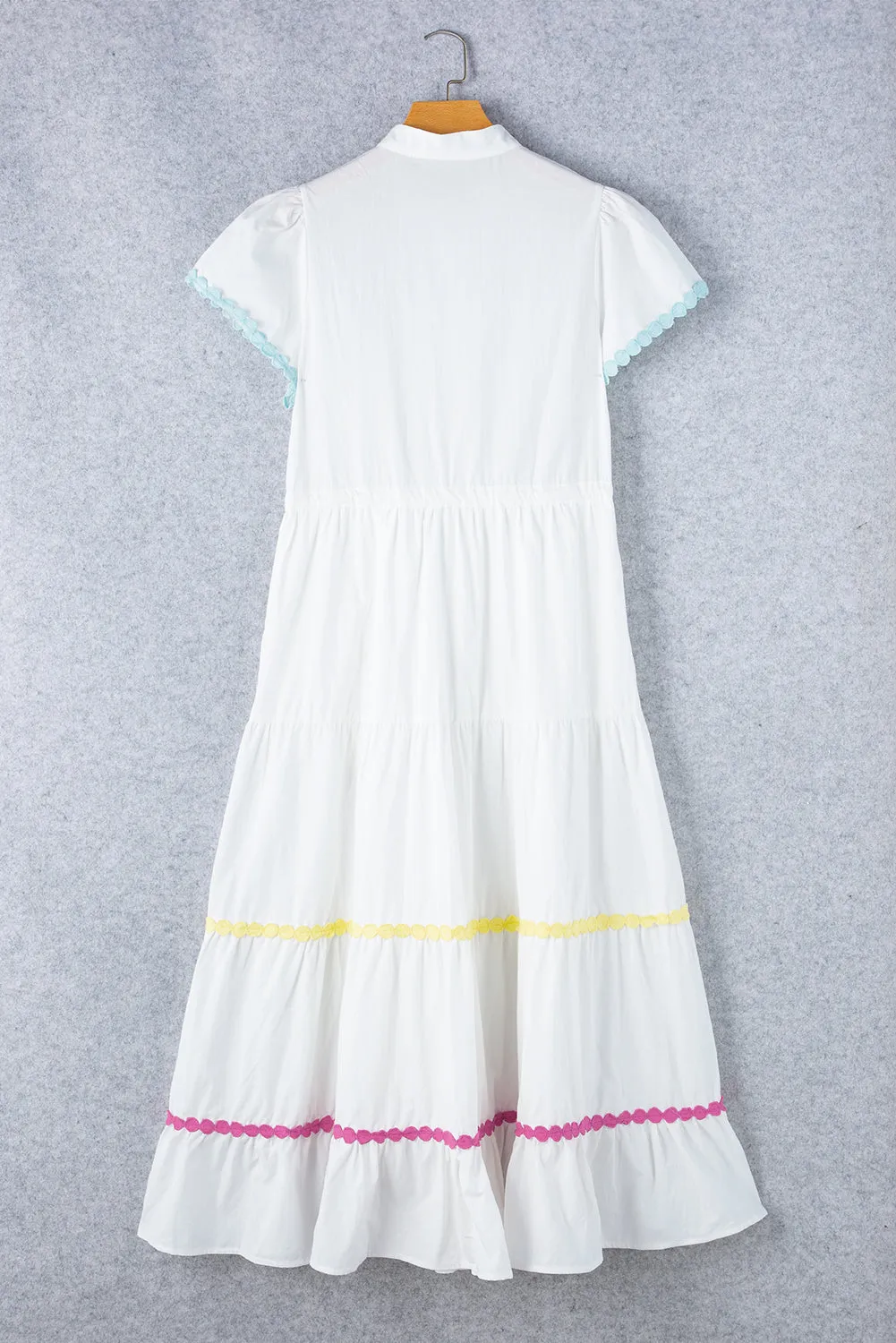 Contrast Trim Button Up Short Sleeve Dress sold by Charming Charlie product image thumbnail 3