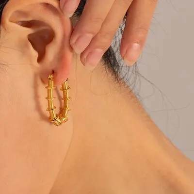 Gold-Plated Stainless Steel Hoop Earrings sold by Charming Charlie product image thumbnail 5