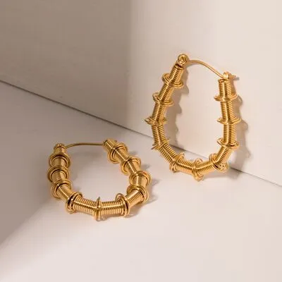 Gold-Plated Stainless Steel Hoop Earrings sold by Charming Charlie product image thumbnail 2