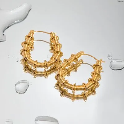 Gold-Plated Stainless Steel Hoop Earrings sold by Charming Charlie product image thumbnail 4