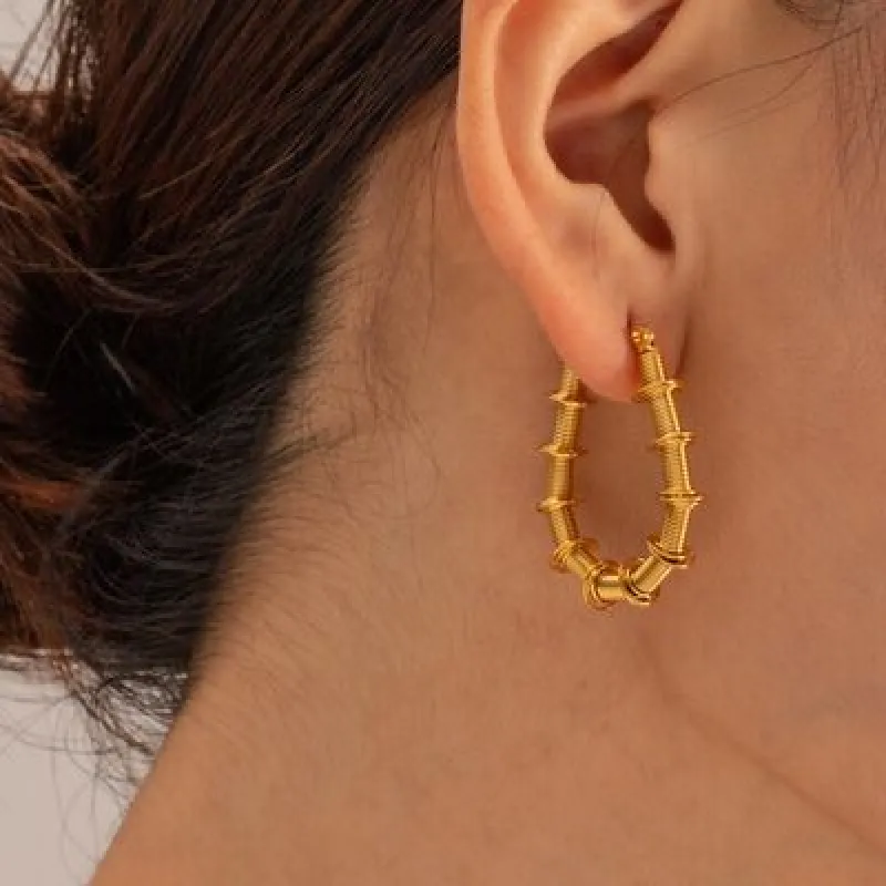 Gold-Plated Stainless Steel Hoop Earrings sold by Charming Charlie
