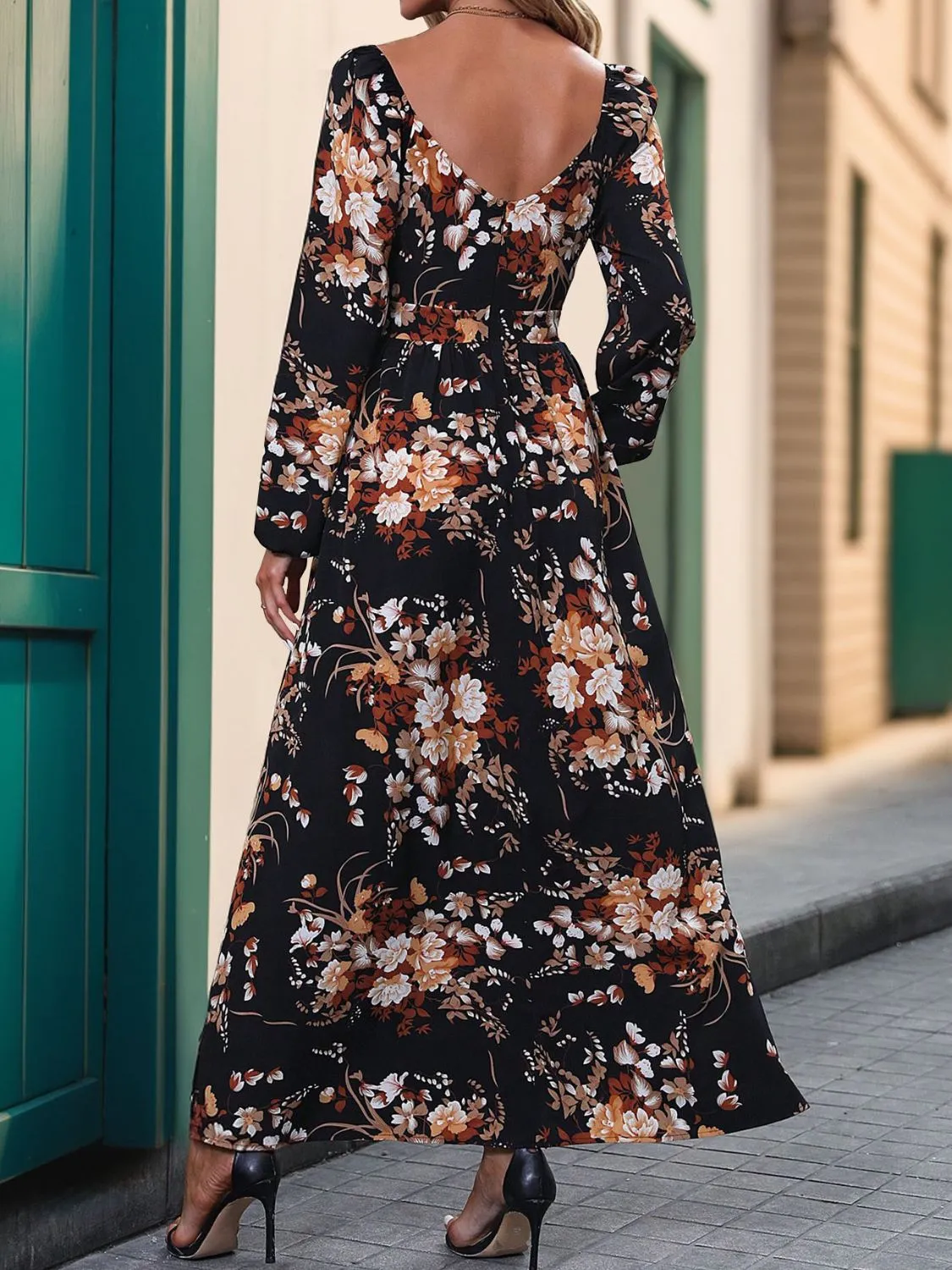 Slit Printed Surplice Long Sleeve Maxi Dress sold by Charming Charlie product image thumbnail 2