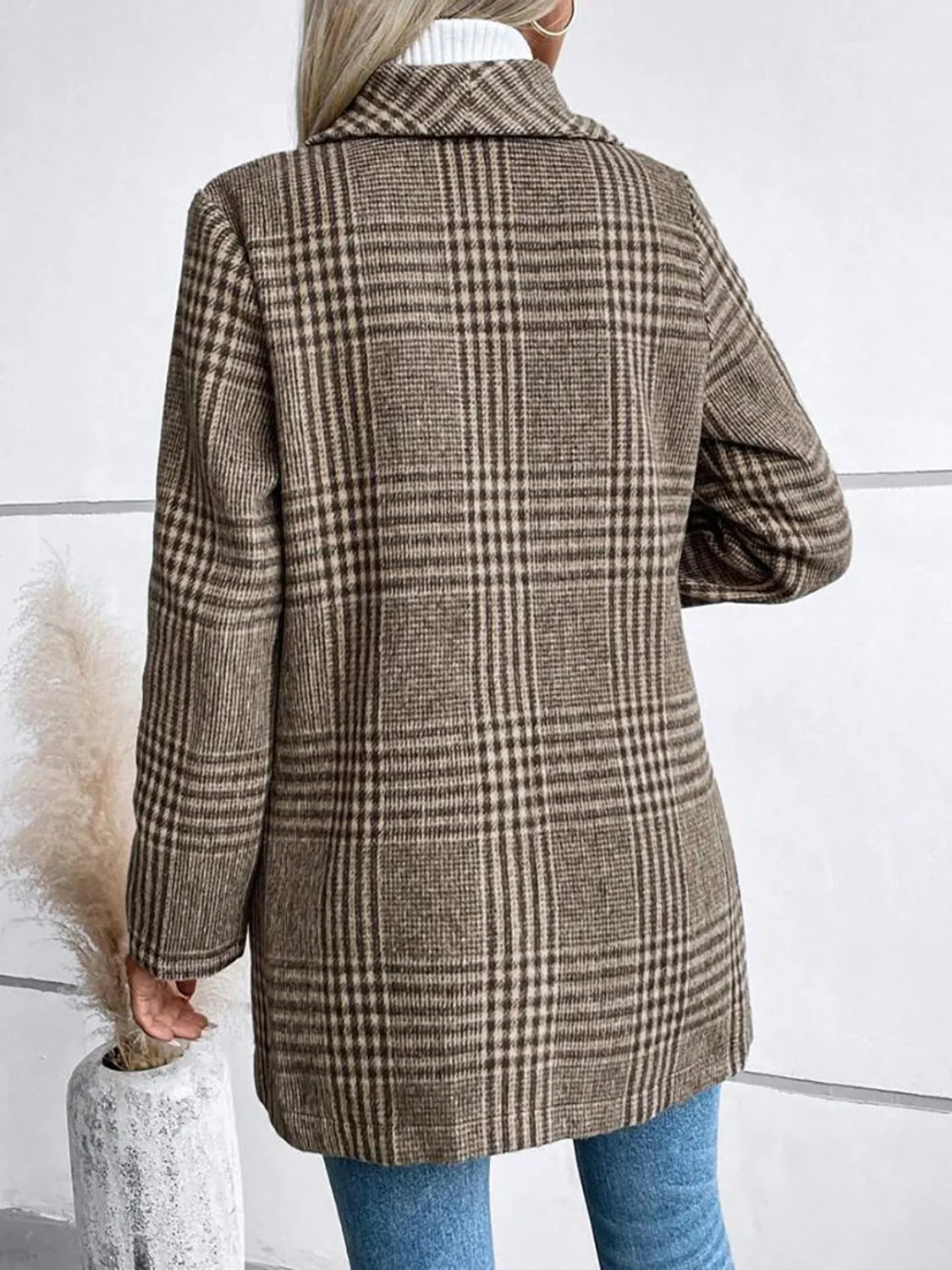 Plaid Collared Neck Long Sleeve Jacket sold by Charming Charlie product image thumbnail 2