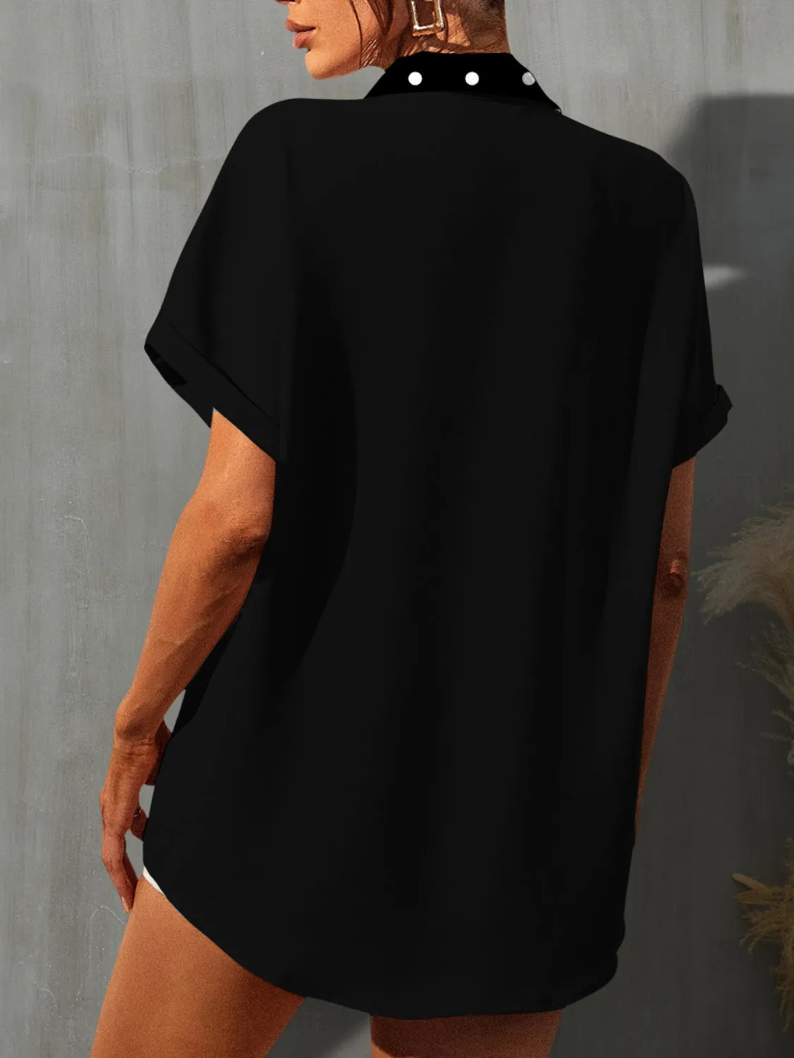 Polka Dot Short Sleeve Shirt sold by Charming Charlie product image thumbnail 2