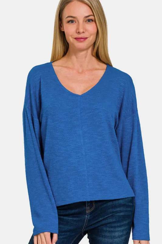 Zenana Dropped Shoulder Long Sleeve T-Shirt sold by Charming Charlie