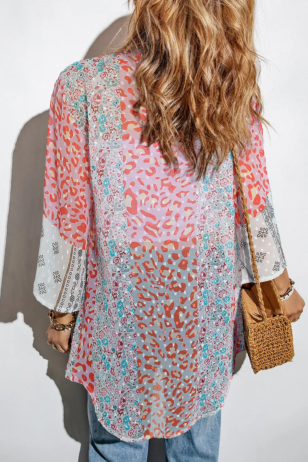 Swiss Dot Printed Open Front Cover Up sold by Charming Charlie product image thumbnail 3