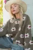 POL Daisy Pattern Drop Shoulder Sweater sold by Charming Charlie