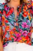Ruffled Printed Tie Neck Short Sleeve Blouse sold by Charming Charlie
