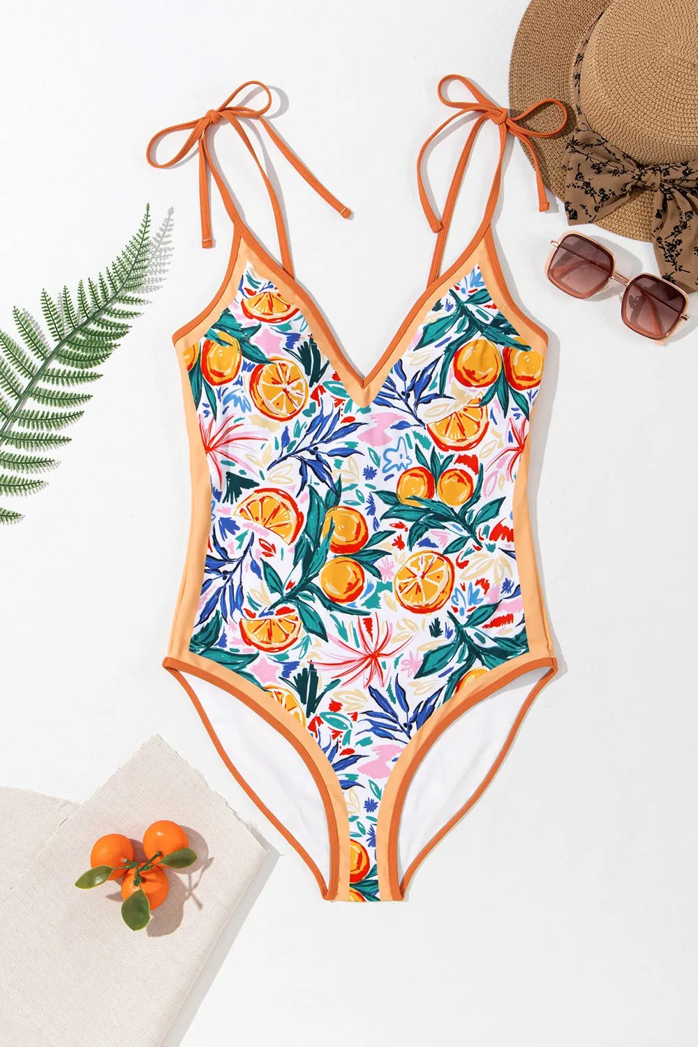 Printed V-Neck Tie Shoulder One-Piece Swimwear sold by Charming Charlie product image thumbnail 2