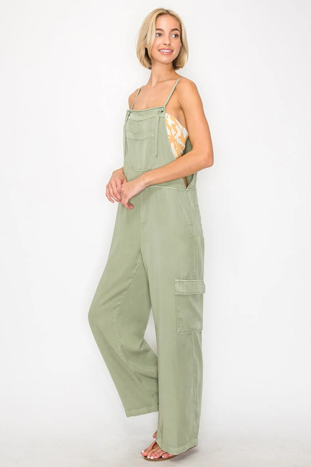 RISEN Wide Leg Tencel Overalls sold by Charming Charlie product image thumbnail 4