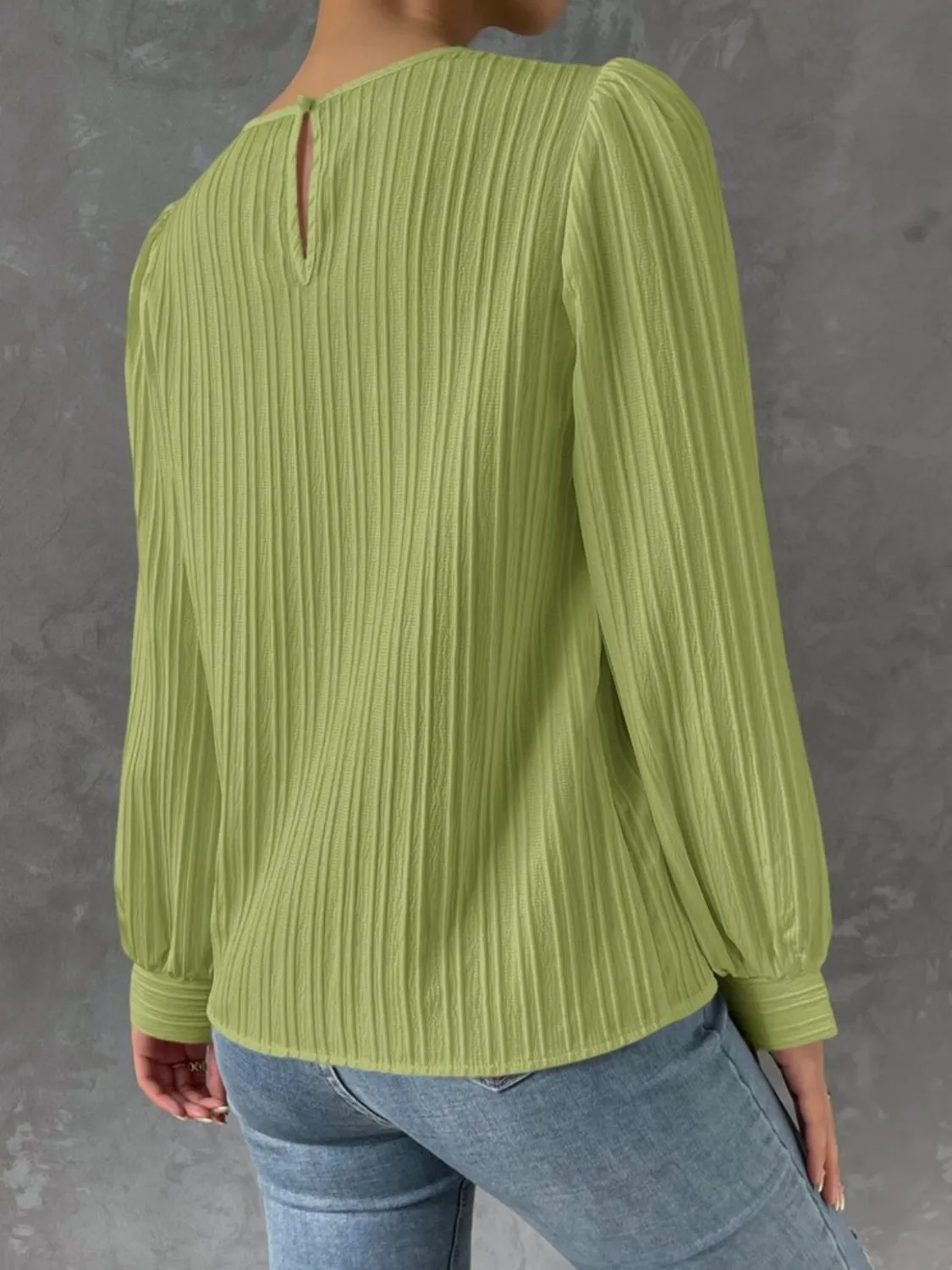Textured Round Neck Long Sleeve Blouse sold by Charming Charlie product image thumbnail 2