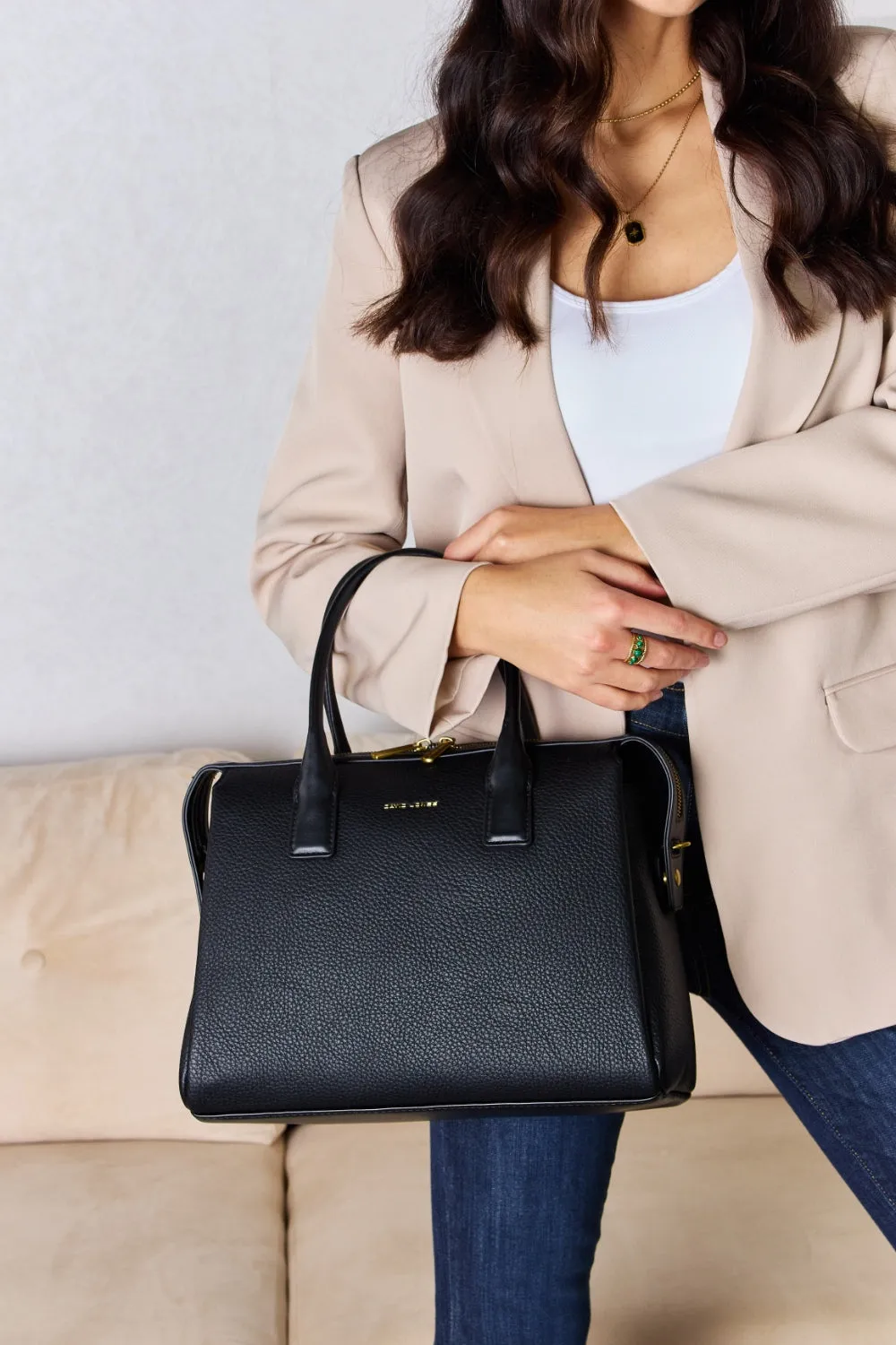 David Jones Medium PU Leather Handbag sold by Charming Charlie product image thumbnail 2