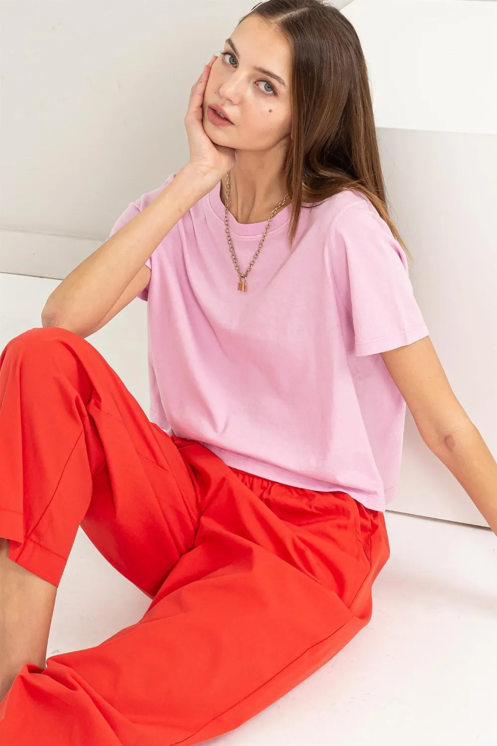 HYFVE Round Neck Cropped T-Shirt sold by Charming Charlie product image thumbnail 3