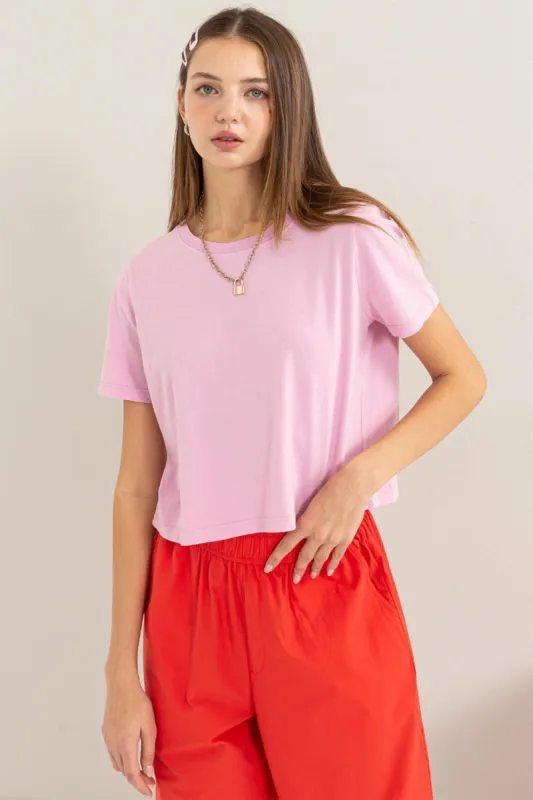 HYFVE Round Neck Cropped T-Shirt sold by Charming Charlie