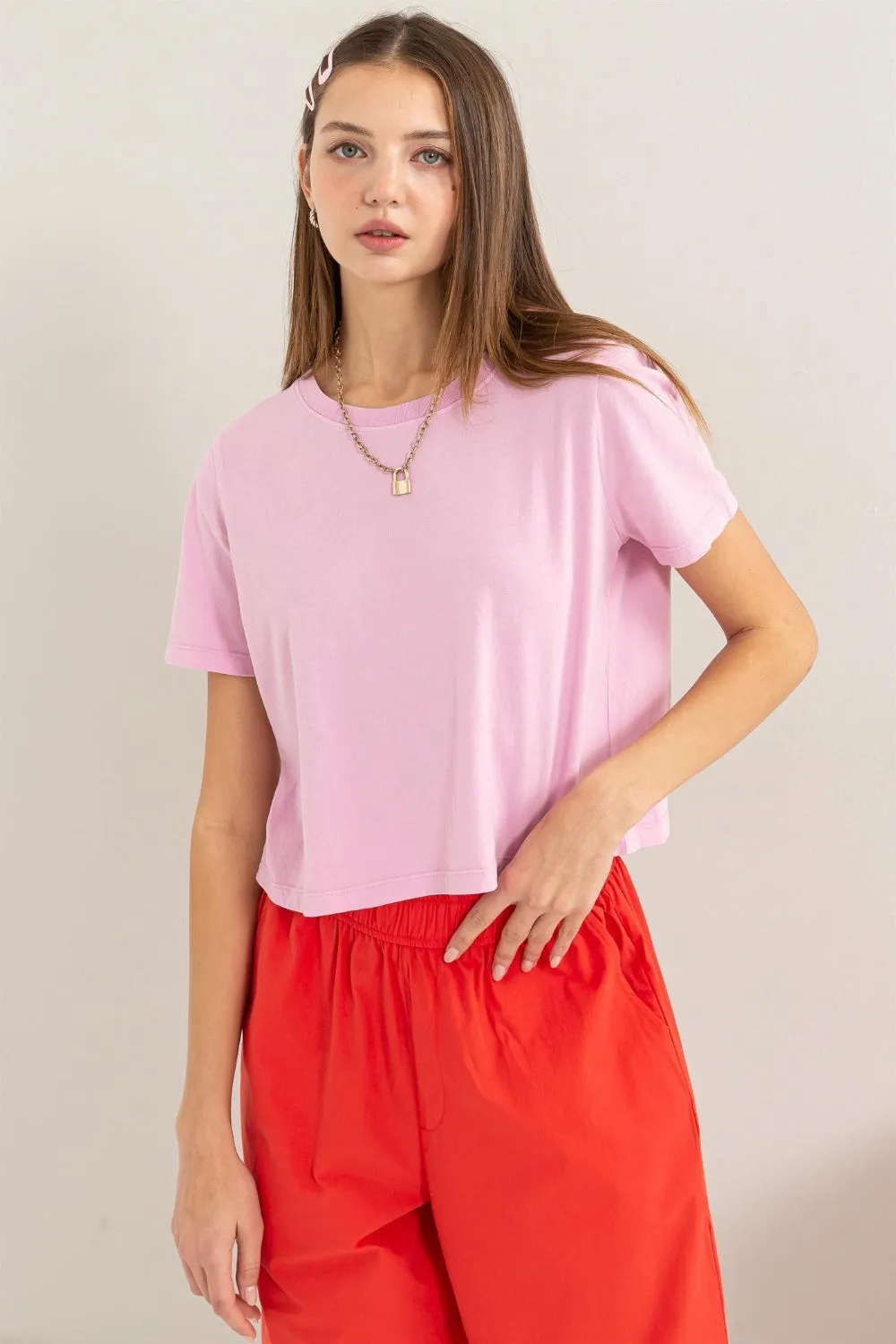 HYFVE Round Neck Cropped T-Shirt sold by Charming Charlie
