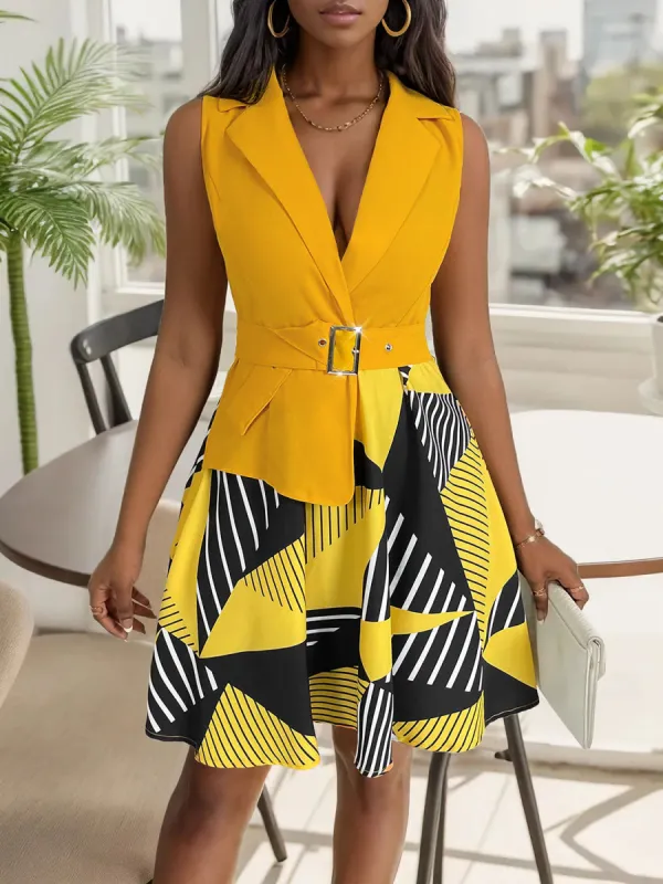 Collared Neck Sleeveless Mini Dress sold by Charming Charlie